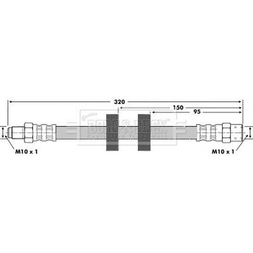 Borg & Beck Brake Hydraulic Hose Line Front Right BBH6416