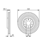 Bosch 2 x Vented Brake Discs