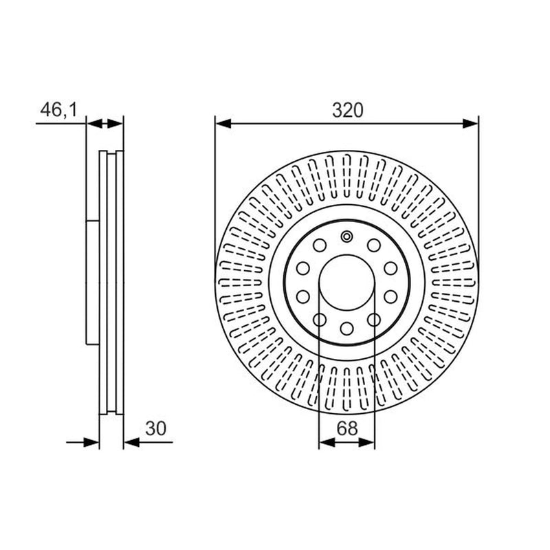 Bosch 2 x Vented Brake Discs