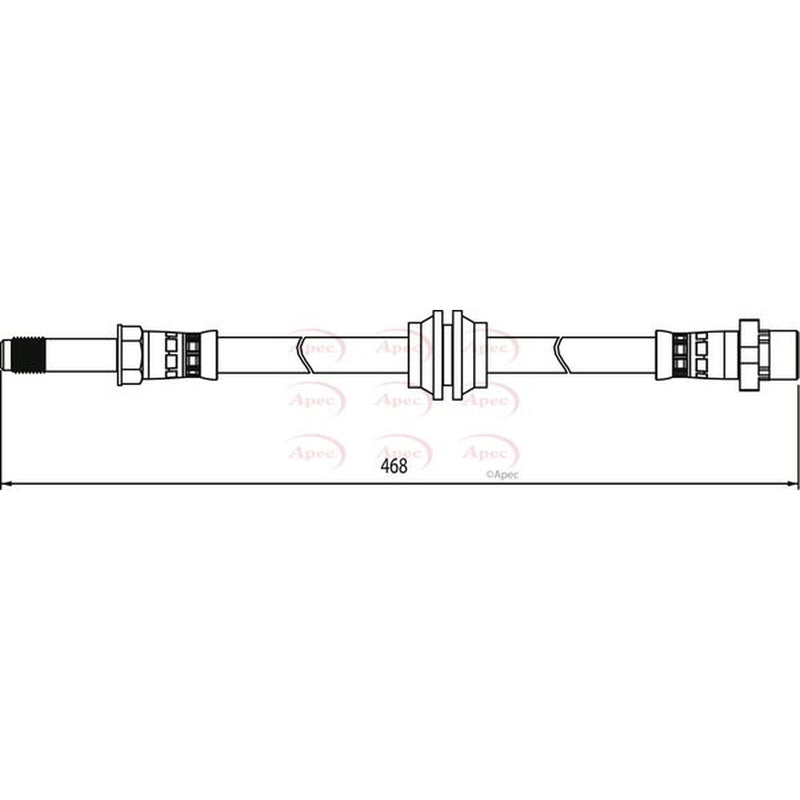 Apec Brake Hydraulic Hose Line Front fits BMW 3 2000-2006