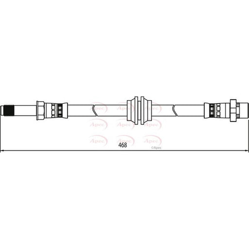 Apec Brake Hydraulic Hose Line Front fits BMW 3 2000-2006