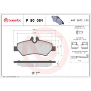 Brembo 4 x Rear Brake Pad Set fits Mercedes-Benz Sprinter 3,5-T 2006-2018