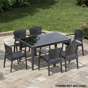 Dellonda Dining Tables with Tempered Glass Top 150 x 90 x 76cm - Anthracite Dellonda - Dynamic Drive