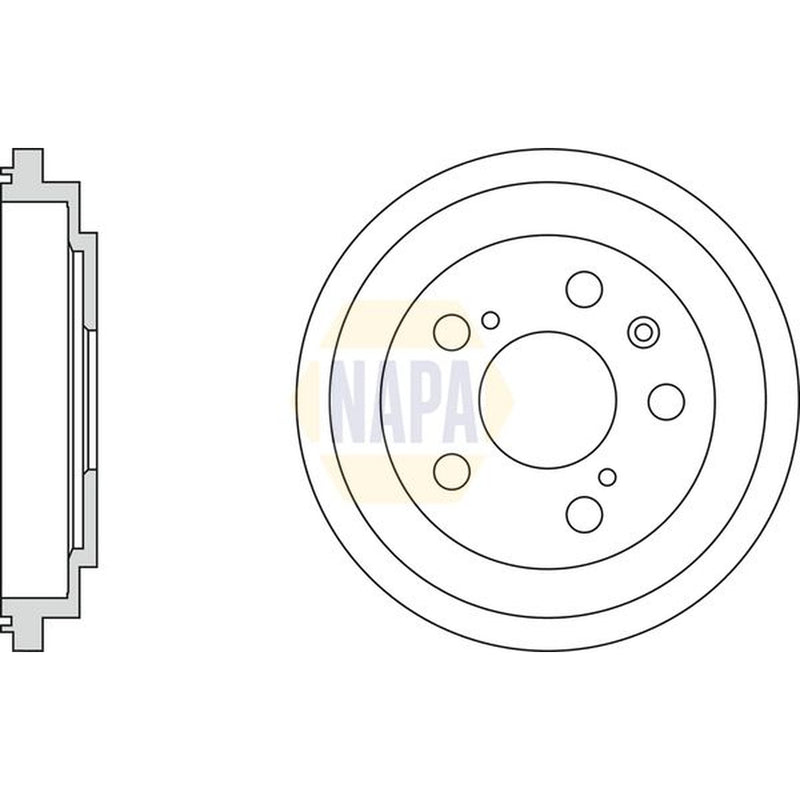 NAPA Brake Drum Assembly Rear fits Fiat Sedici 2006-2014 1.6 1.9 2.0