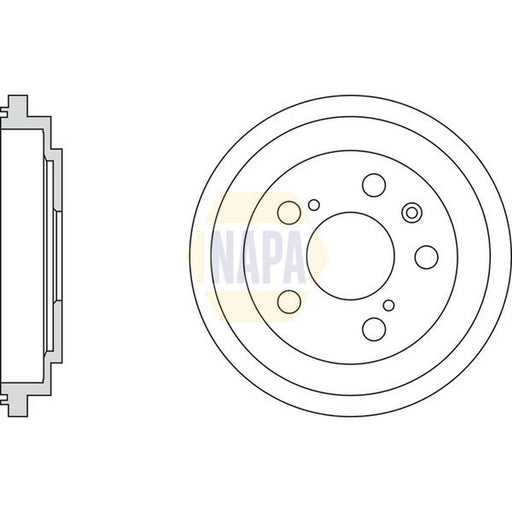 NAPA Brake Drum Assembly Rear fits Fiat Sedici 2006-2014 1.6 1.9 2.0