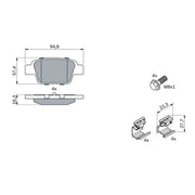Bosch Front & Rear Pads fits Fiat Multipla 2000-2010 1.6 1.9