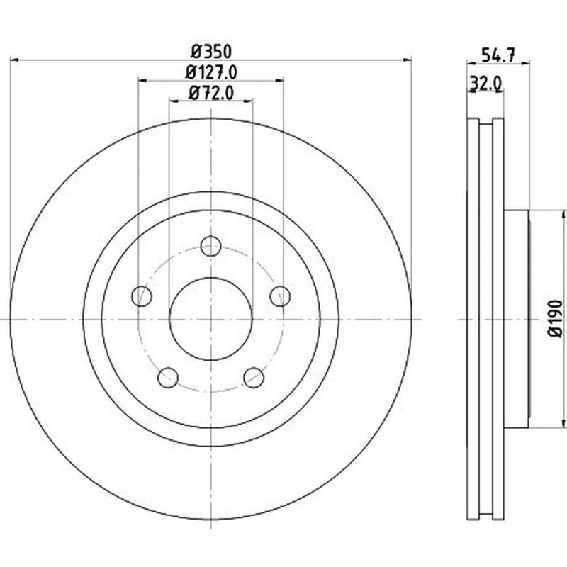 Mintex 2 x Externally Vented Front Brake Discs MDC2652-x2