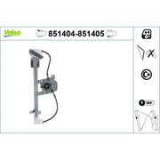 Valeo Electric Window Regulator Lifter Left Rear 851404