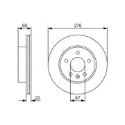 Bosch 2 x Vented Brake Discs
