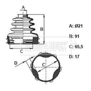 Borg & Beck Drive Shaft Bellow Kit transmission sided BCB6108