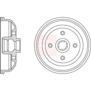Apec Brake Drum Assembly Rear fits Opel Corsa A 1982-1993