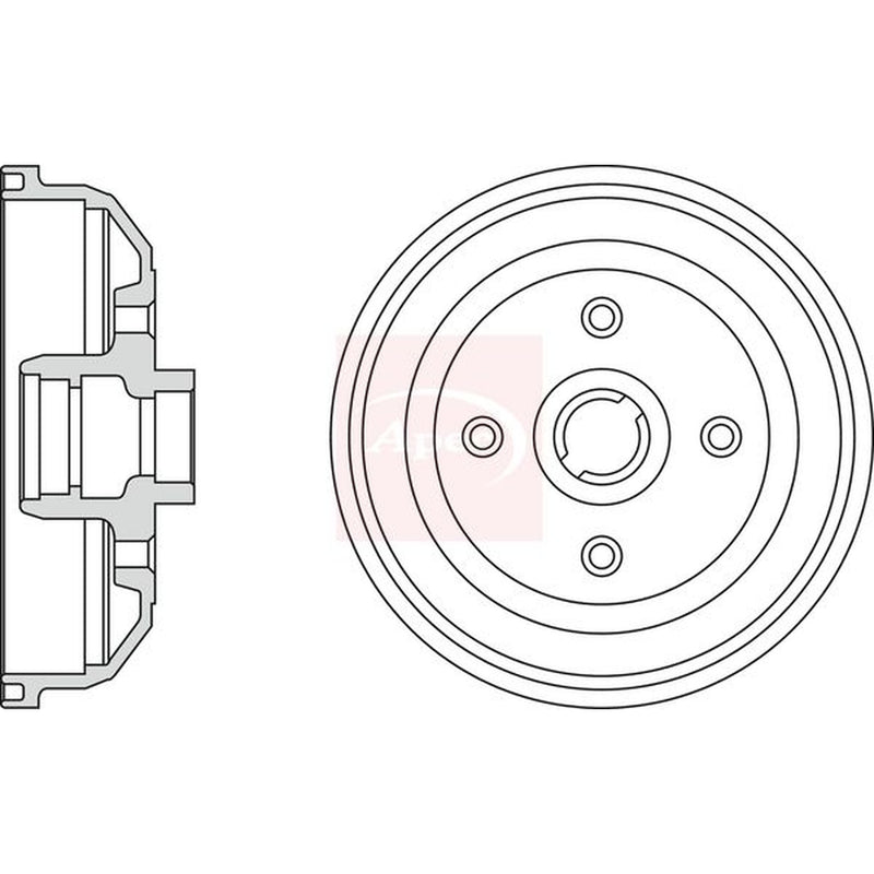 Apec Brake Drum Assembly Rear fits Opel Corsa A 1982-1993