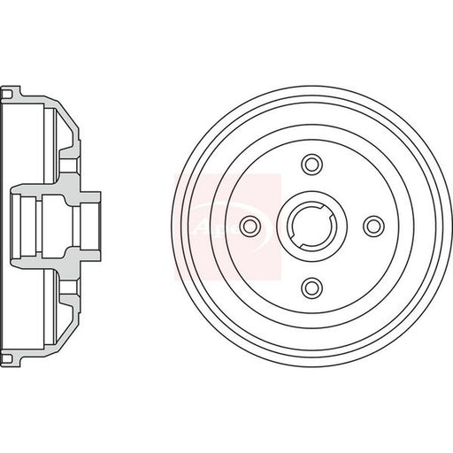 Apec Brake Drum Assembly Rear fits Opel Corsa A 1982-1993