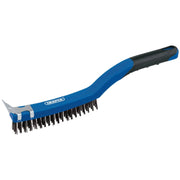 Draper 3 Row Carbon Steel Wire Scratch Brush with Scraper, 350mm - WBSC14 - image 1