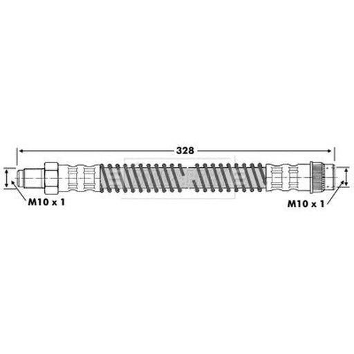Borg & Beck Brake Hydraulic Hose Line Front Right BBH6768