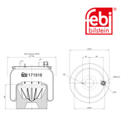 Febi Air Suspension Bellow 200mm Rear 171918
