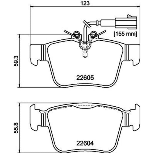 Mintex Rear Brake Pad Set fits Alfa Romeo Giulia 2015-2022 2.0 2.2