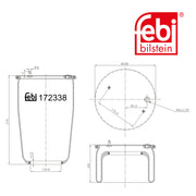 Febi Air Suspension Bellow 130mm Front 172338