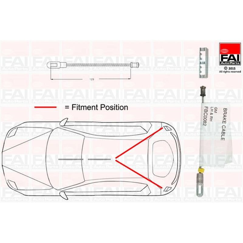 FAI Handbrake Cable Left Rear fits Opel Vectra B 1995-2003
