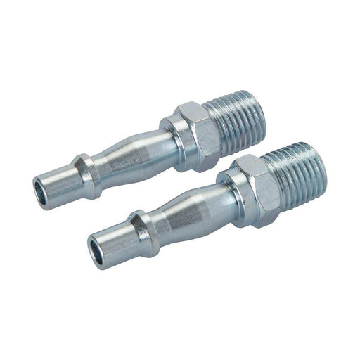 Silverline Air Line Bayonet Male Thread Coupler 2pk 1/4" BSP Silverline - Dynamic Drive