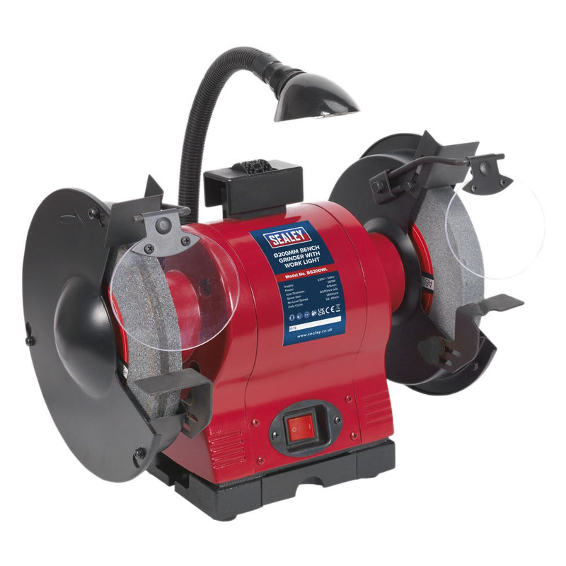 Sealey Bench Grinder200mm with Worklight 550W/230V BG200WL Sealey - Dynamic Drive