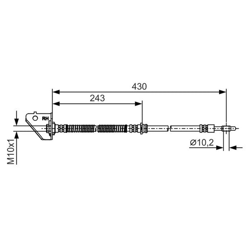 Bosch Brake Hydraulic Hose Line Front Right fits Hyundai Tucson 2004-2012