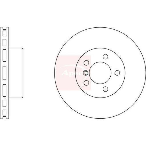 Apec 2 x Vented Brake Discs fits BMW 7 2001-2008