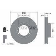 Textar 2 x Internally Vented Brake Discs 93085200