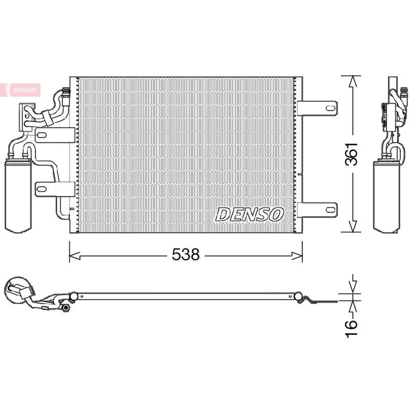 Denso Air Conditioning Condenser fits Opel Meriva A 2003-2010 1.3 1.6 1.7