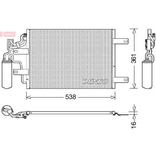Denso Air Conditioning Condenser fits Opel Meriva A 2003-2010 1.3 1.6 1.7