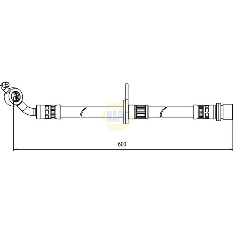 NAPA Brake Hydraulic Hose Line Front Right fits Toyota Rav 4 2000-2005 1.8 2.0