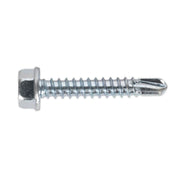 Sealey Self Drilling Screw 4.2 x 25mm Hex Head Zinc Pack of 100 SDHX4225 Sealey - Dynamic Drive