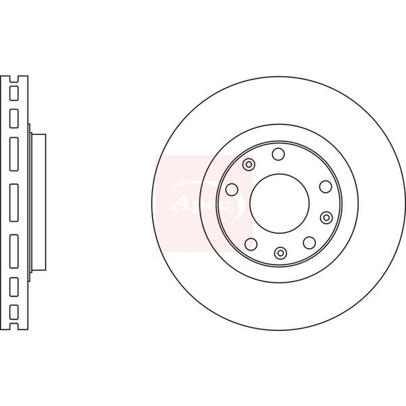 Apec Front Brake Vented Discs & Pads fits Cadillac Cts 2003-2007 2.8 3.6