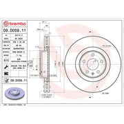 Brembo Front Brake Internally Vented Discs & Pads fits Audi A6 C8 2018-2019