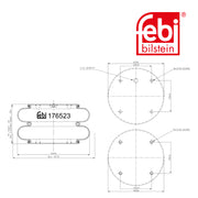 Febi Air Suspension Bellow 368mm 176523 OE 0057007145