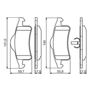 Bosch Front & Rear Pads fits Jeep Grand Cherokee 1999-2005 2.7 3.1 4.0 4.7