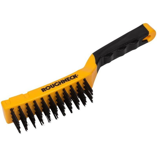 Roughneck Carbon Steel Wire Brush Soft Grip 300mm (12in) - 4 Row Roughneck - Dynamic Drive