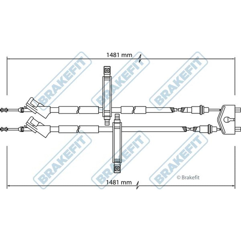 Apec Handbrake Cable Centre fits Ford Focus I 1998-2004 1.4 1.6 1.8 2.0