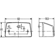 Hella Outline Marker Lamp White Black 2PF Rear Fitting 2PF 003 389-037 98103732