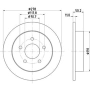 Mintex 2 x Solid Rear Brake Discs MDC1070-x2