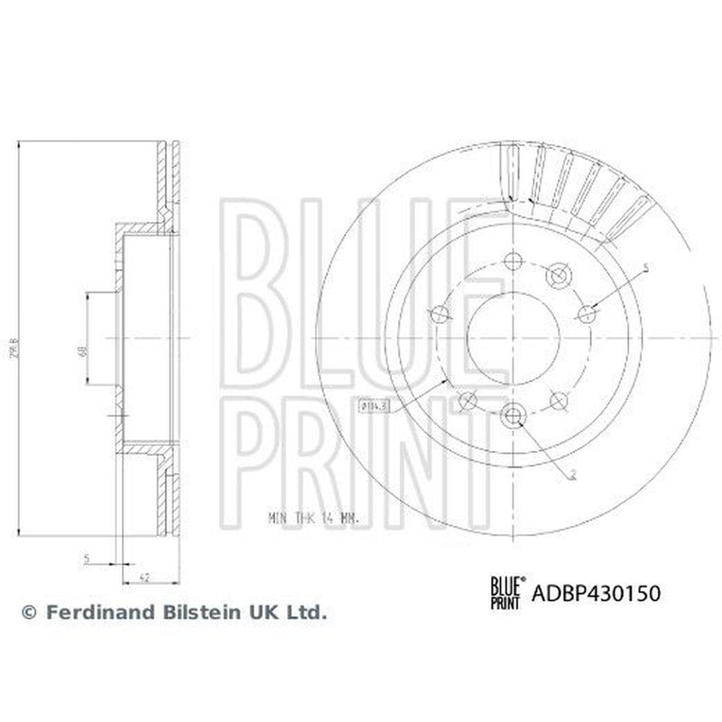 Blue Print Rear Brake Discs & Pads fits Nissan Qashqai III 2021 on 1.3