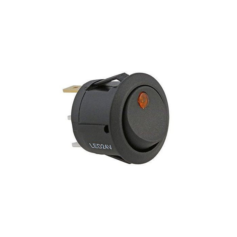 W4 Round Rocker Switch 12V-24V 22Mm Amber Dot, Led Illumination | NN4 Online