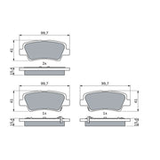 Bosch Front & Rear Pads fits Hyundai Tucson 2015-2023 1.6 1.7 2.0