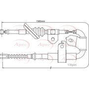 Apec Handbrake Cable Right Rear fits Toyota MR2 III 1999-2007 1.8
