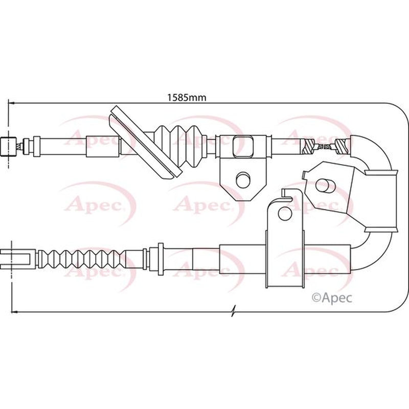Apec Handbrake Cable Right Rear fits Toyota MR2 III 1999-2007 1.8