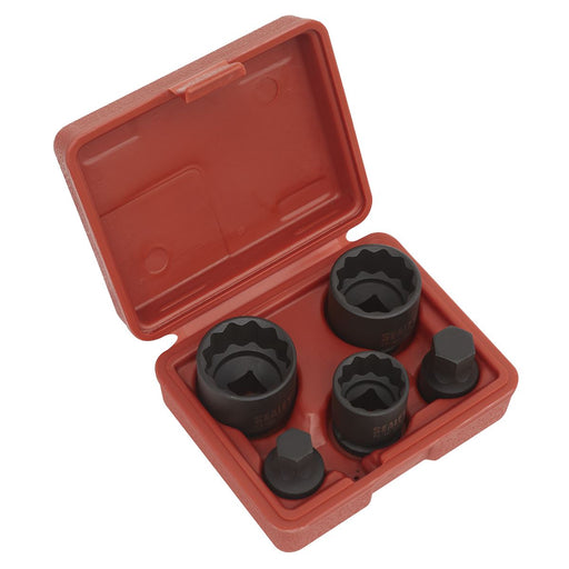 Sealey Impact Hub Socket & Socket Bit Set 5pc 12-Point 1/2"Sq Drive SX053 Sealey - Dynamic Drive