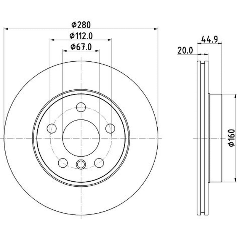 Mintex 2 x Vented Front Brake Discs MDC2900C