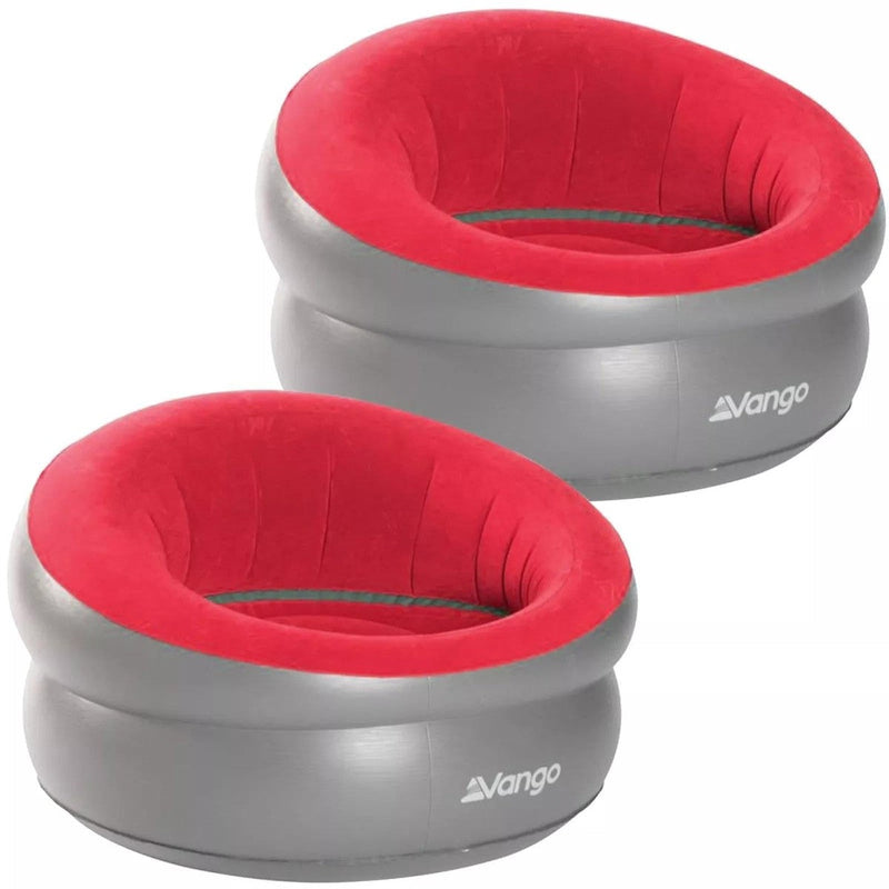 2x Vango Inflatable Donut Flocked Chair Carmine Red Vango - UK Camping And Leisure