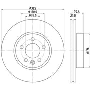 Mintex 2 x Vented Front Brake Discs MDC2884C-x2
