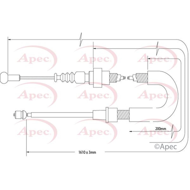 Apec Handbrake Cable Left Rear fits Audi Tt 1998-2006 1.8
